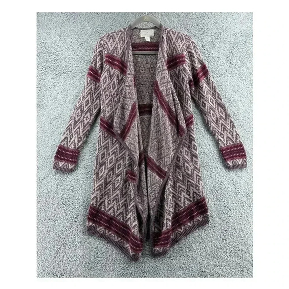 ruby moon Sweaters - Ruby Moon Women's Medium Long Knit‎ Cardigan Open Front Southwestern Pattern